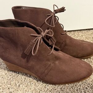 Dr. Scholl's,  shoes Brown Suede Wedge Booties 10W